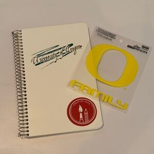 NEW University of Oregon notebook & “O” Family window decal bundle